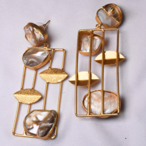 Mother of Pearl with Brass Earring